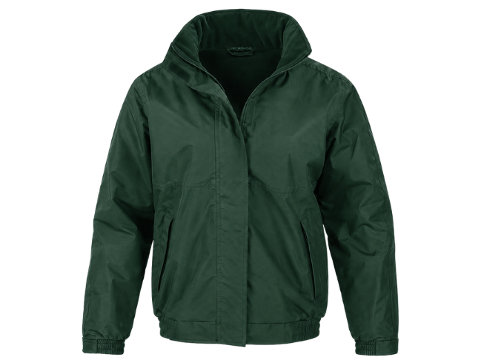 Security Workwear Jacket – Low MOQ B2B Waterproof Outerwear in Green front design preview