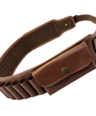 Leather Cartridge Hunting Belt with Pouch – Dark Brown | B2B Low MOQ