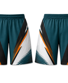 Custom Teal & Black Dart Shorts – Team Uniform Bulk, Low MOQ, Personalized Name & Number