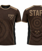 Custom Axe Throwing Staff Shirt – Brown Tan Venue Team Uniform