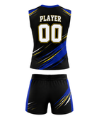 Custom Black Girls Flag Football Uniform – Sleeveless Jersey & Shorts Set