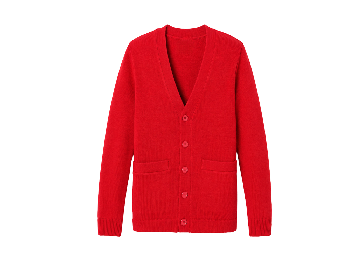 School V-Neck Sweater Cardigan Red | B2B Low MOQ Wholesale Manufacturer
