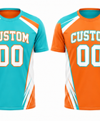 Custom Teal Orange Flag Football Reversible Jersey – Wholesale Team Jersey