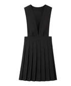 School V-Neck Pleated Jumper Black | B2B Low MOQ Wholesale Manufacturer