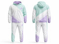 Custom Pickleball Warm-Up Set | Wholesale Pickleball Team Hooded Jacket and Pants | Mint Green Lavender White | Apparels Bridge