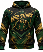 Custom Wrestling Hoodie | Wholesale Wrestling Team Hoodie | Forest Green Black Gold | Apparels Bridge