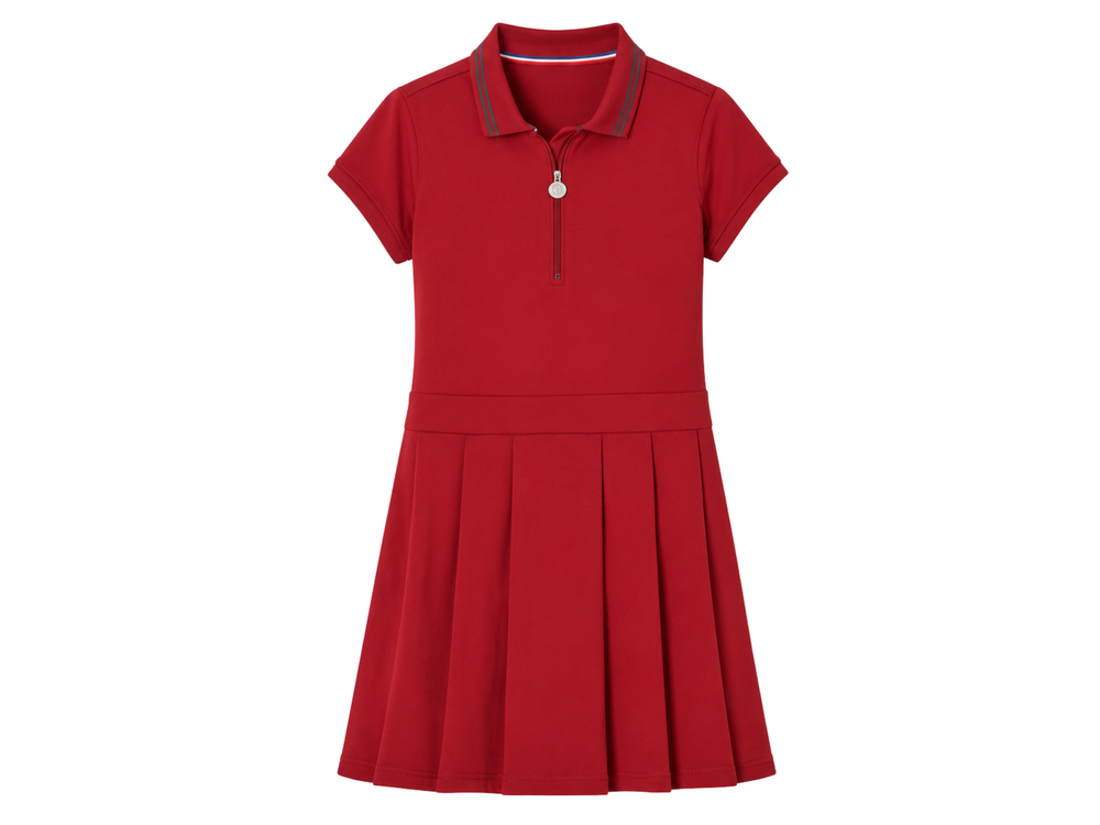 School Tennis Dress Red Pleated | B2B Low MOQ Wholesale Manufacturer front design preview