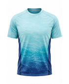 Custom Fishing Shirt | Wholesale Fishing Team Short Sleeve Shirt | Teal Blue Gradient | Apparels Bridge