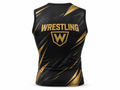 Custom Wrestling Compression Shirt | Wholesale Wrestling Team Shirt | Black Gold | Apparels Bridge