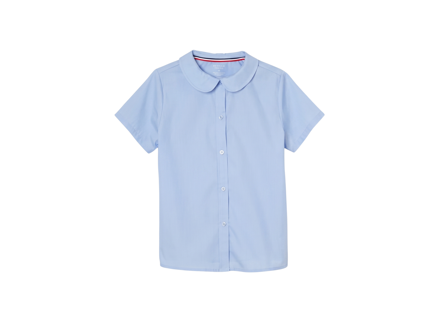 School Short Sleeve Peter Pan Collar Blouse Light Blue | B2B Low MOQ Wholesale