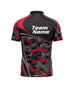 Custom Bowling Jersey Red & Black Camouflage – Bulk Order / Wholesale / Low MOQ