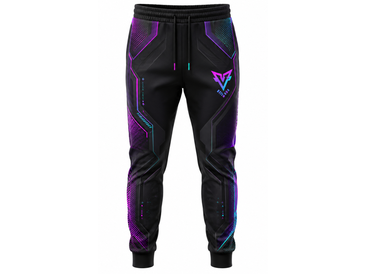 Custom Esports Jogger Pants | Wholesale Gaming Team Joggers | Black Purple Blue | Apparels Bridge
