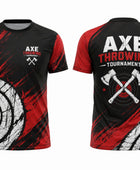 Custom Axe Throwing Tournament Shirt – Black Red Team Shirt for Wholesale Event Buyers