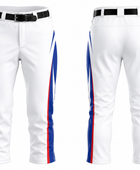 Custom White Blue Baseball Pants | Wholesale Team Uniform Pants for Bulk Orders