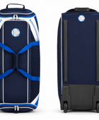Custom Navy Blue Baseball Rolling Backpack | Wholesale Team Gear Bag for Bulk Orders