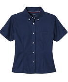 School Short Sleeve Fitted Oxford Shirt Navy Blue | B2B Low MOQ Wholesale