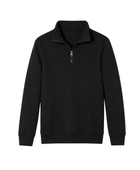 School Quarter Zip Fleece Sweatshirt Black | B2B Low MOQ Wholesale