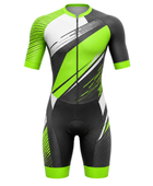 Custom Cycling Skin Suit | Wholesale Aero Race Suit | Black Lime Green White | Apparels Bridge