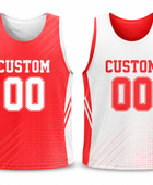 Custom Red White Reversible Lacrosse Pinnie – Wholesale Team Practice Jersey