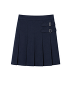 School Pleated Two-Tab Skirt Navy Blue | B2B Low MOQ Wholesale