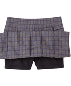 School Plaid Pleated Two-Tab Skort Grey | B2B Low MOQ Wholesale