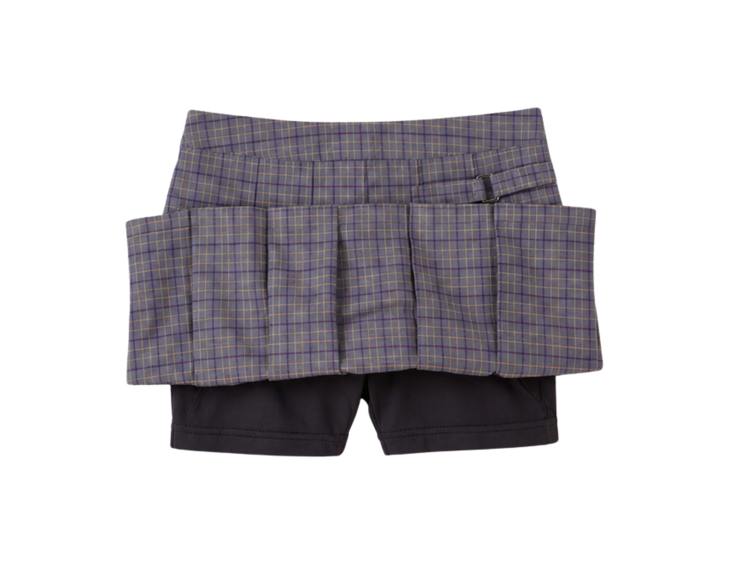 School Plaid Pleated Two-Tab Skort Grey | B2B Low MOQ Wholesale