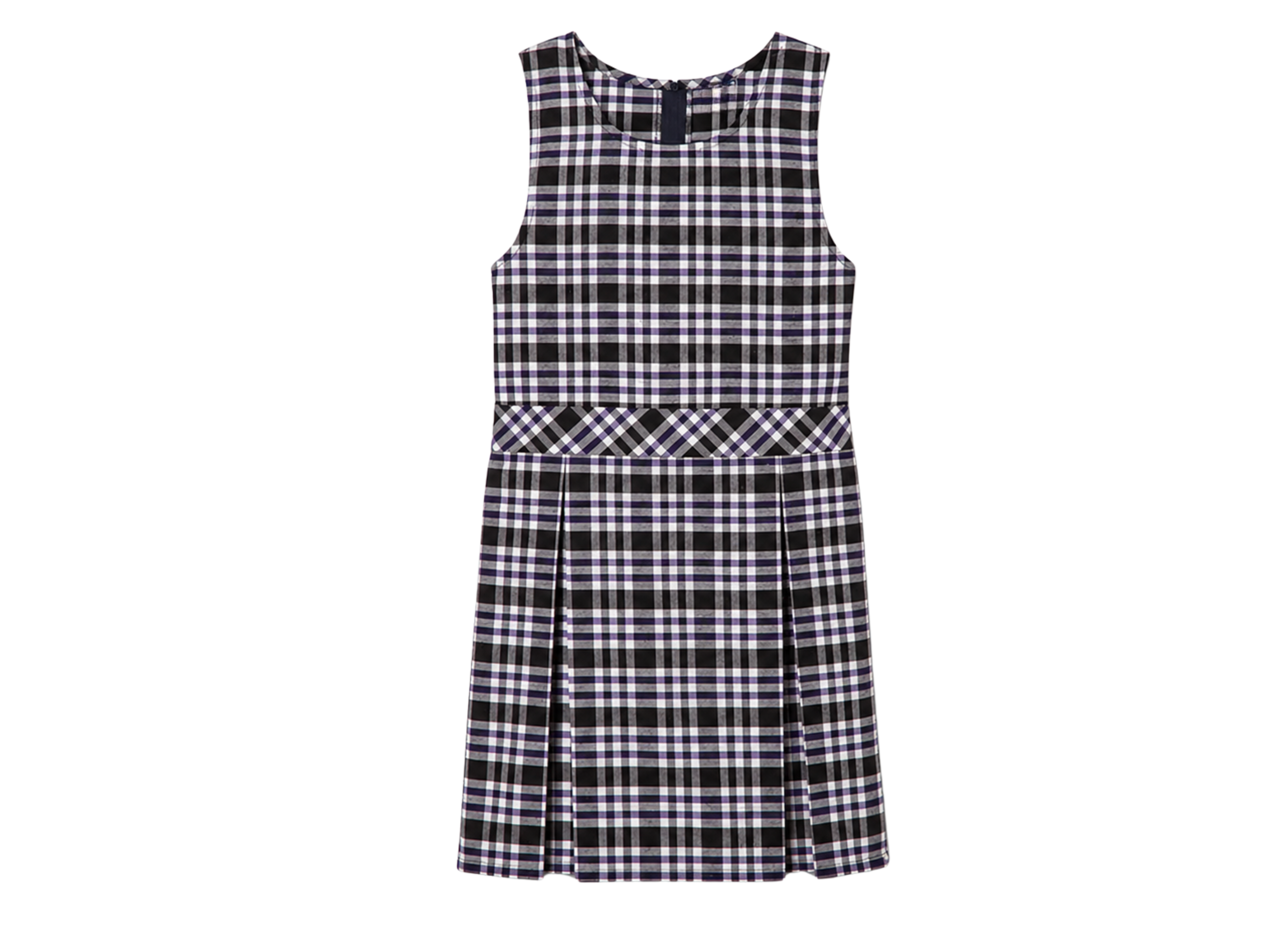 School Plaid Box Pleat Jumper Black White | B2B Low MOQ Wholesale