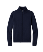 School Mock Neck Zip Front Sweater Navy Blue | B2B Low MOQ Wholesale