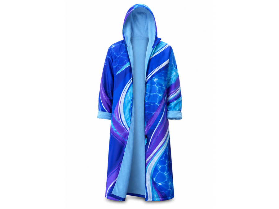 Custom Swim Parka – Blue Purple Wholesale Team Deck Coat design preview