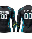 Custom Black Soccer Compression Shirt | Wholesale Long Sleeve Team Base Layer