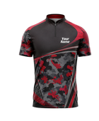 Custom Bowling Jersey Red & Black Camouflage – Bulk Order / Wholesale / Low MOQ