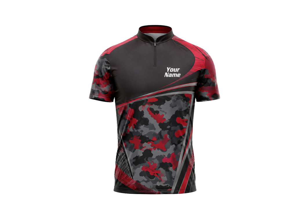 Jersey Red & Black Custom Bowling Camouflage Bulk Order Wholesale front design preview