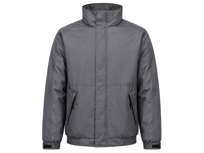 Insulated Workwear Jacket – Low MOQ B2B Waterproof Outerwear in Grey front design preview