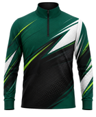 Custom Handball Quarter Zip Top – Green Black Warmup Teamwear for Wholesale Buyers