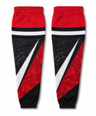 Custom Ice Hockey Socks – Black White Red Sublimated Team Hockey Socks for Wholesale Orders