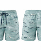 Custom Fishing Shorts – Light Blue Fish-Print, Wholesale, Low MOQ, Bulk Sportswear