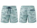 Custom Fishing Shorts – Light Blue Fish-Print, Wholesale, Low MOQ, Bulk Sportswear