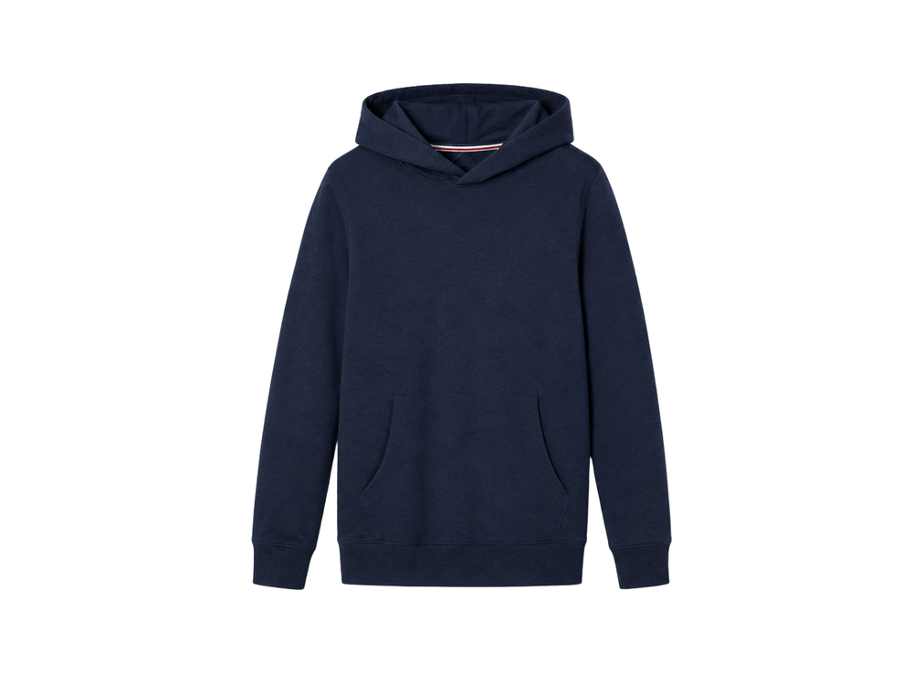 School Hooded Sweatshirt Navy Blue | B2B Low MOQ Wholesale front design preview