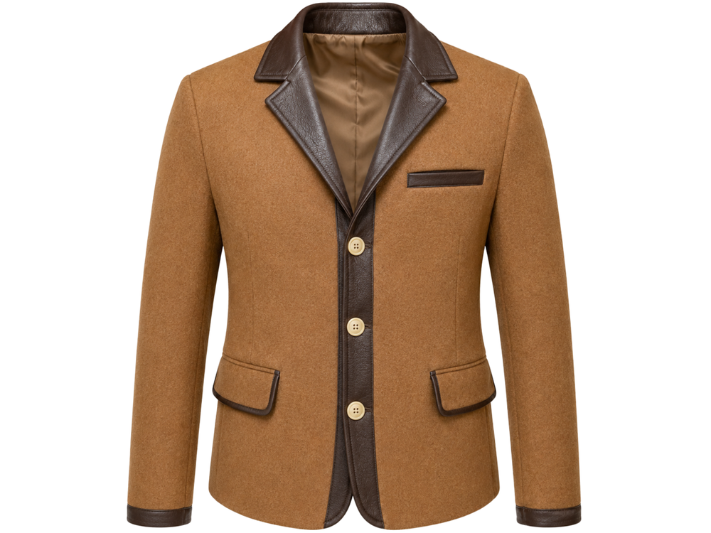 Men’s Hunting Coat Camel Brown B2B Hunting front design preview