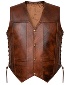 Men’s Dark Brown Side-Lace Leather Vest B2B Hunting