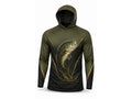 Custom Fishing Hoodie | Wholesale Performance Fishing Hoodie | Olive Green Black Bass | Apparels Bridge