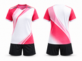 Custom White Pink Badminton Warm-Up Set – Polo Shirt and Shorts