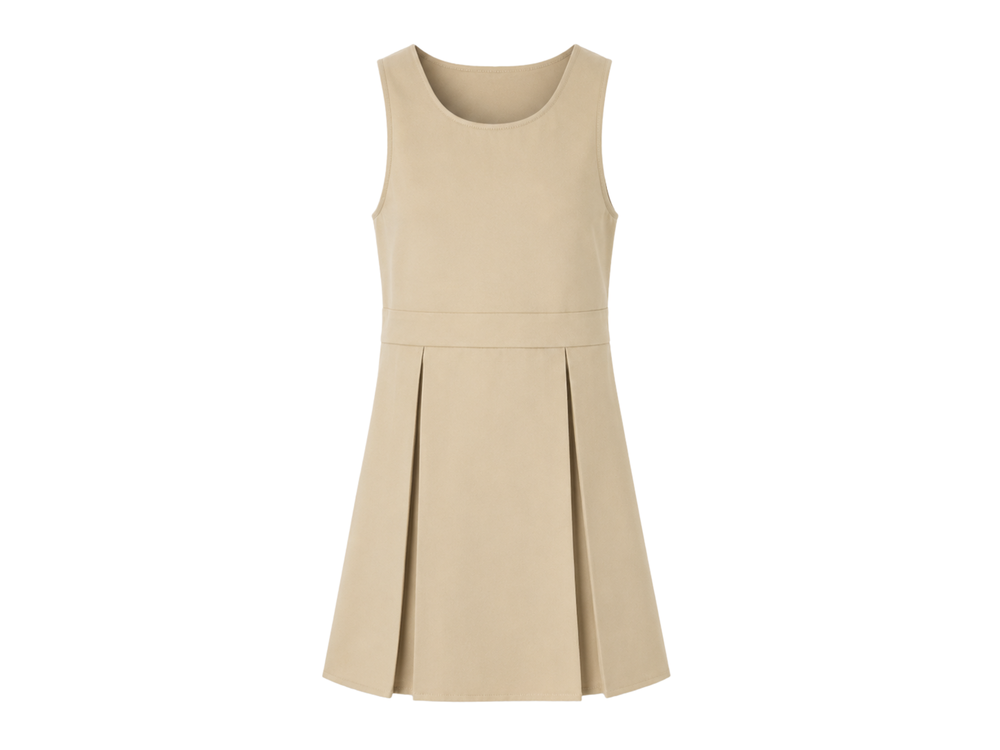 School Box Pleat Jumper Khaki Beige | B2B Low MOQ Wholesale front design preview