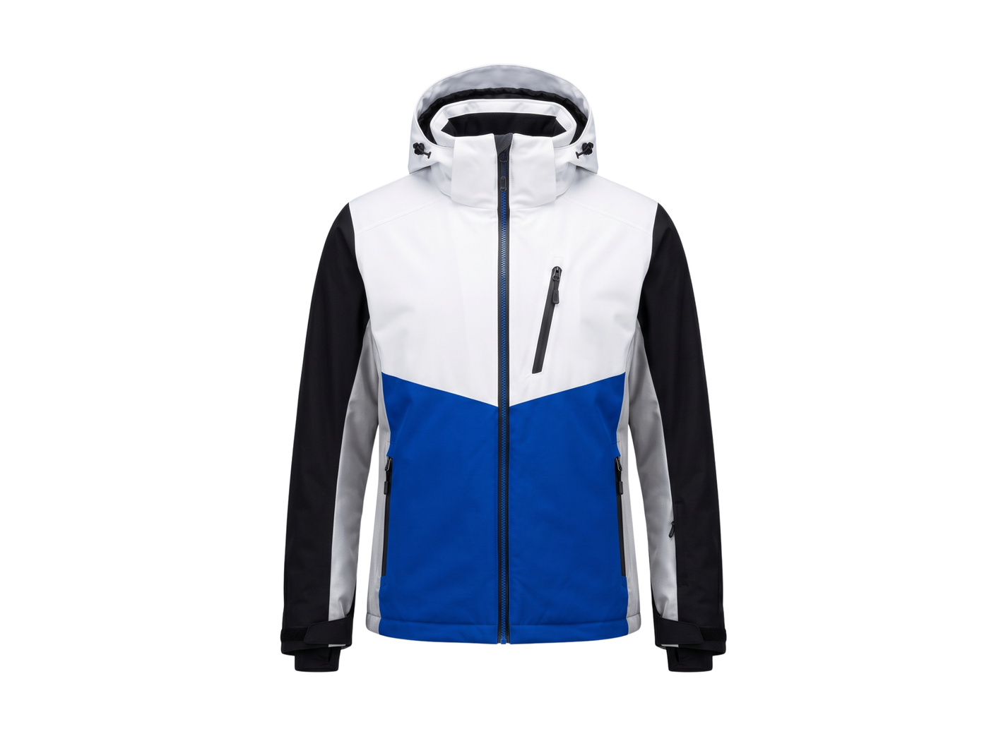 B2B Ski Wear Jacket Men’s White Royal Blue Black Winter Manufacturer