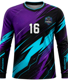 Custom Handball Goalkeeper Jersey – Purple Teal Long Sleeve Teamwear for Wholesale Buyers