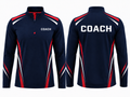 Custom Navy Football Coach Training Top – Long Sleeve Soccer Staff Jersey