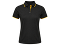 Ladies Contrast Pique Polo Shirt Black and Yellow | B2B Low MOQ Hospitality Workwear Manufacturer