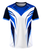 Blue & White V-Shaped Teqball Jersey – Bulk Team Jersey, Low MOQ, Wholesale Performance Sportswear