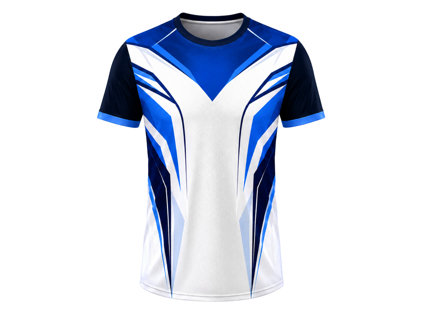 Blue & White V-Shaped Teqball Jersey – Bulk Team Jersey, Low MOQ, Wholesale Performance Sportswear