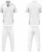 Custom Cricket White Uniform Set – Sublimated Shirt & Trouser with Red Accents